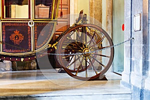 Wooden coach in Town Hall, Catania