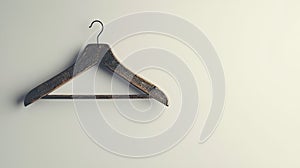 Wooden coat hanger isolated on white background