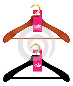 Wooden Coat Hanger With Sale Tag