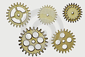 Wooden cog wheels isolated