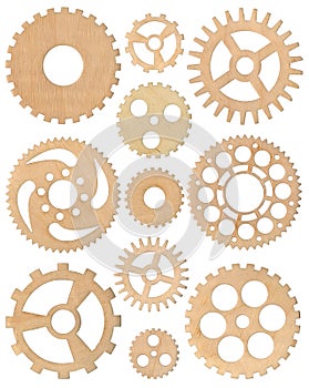 Wooden cogwheels set