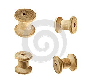 Wooden coils isolated on a white background