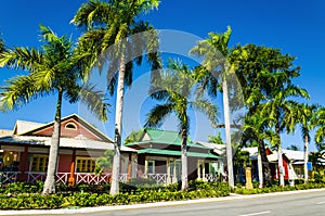 Wooden colored houses very popular in the Caribbean Islands,