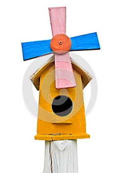 Wooden colorful bird house