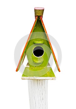 Wooden colorful bird house