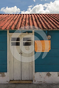 Wooden colorful house in Mexico