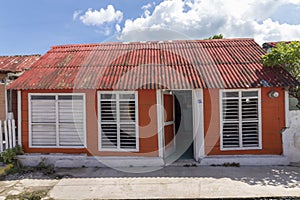 Wooden colorful house in Mexico