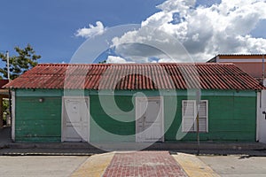 Wooden colorful house in Mexico