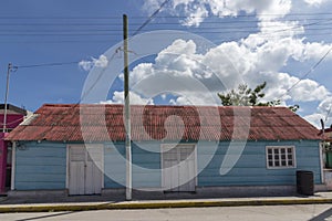 Wooden colorful house in Mexico