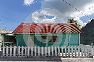 Wooden colorful house in Mexico