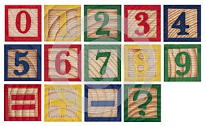 Wooden colorful numbers