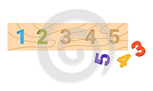 Wooden colorful numbers