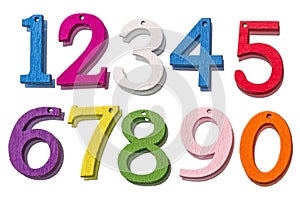 Wooden colorful numbers