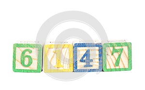 Wooden colorful numbers