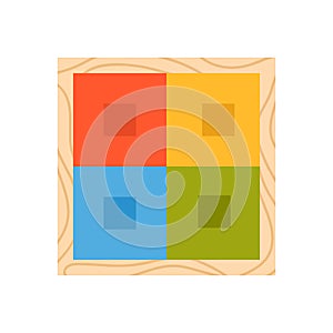 Wooden colorful squares game