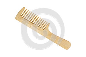 Wooden comb isolated.