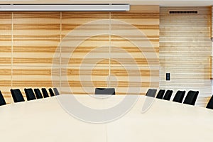 Wooden conference room
