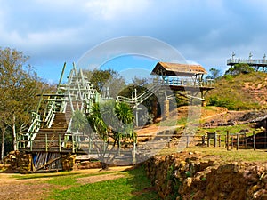 Wooden construction in archeological site of Fuere photo