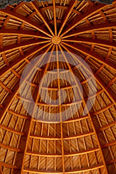 Wooden construction of a cupola