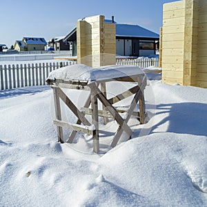 Wooden construction trestles