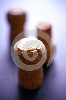 Wooden corks close up