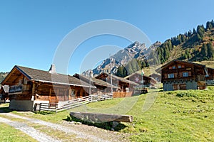 Wooden cottages in Taveyanne