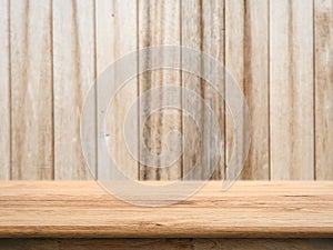 Wooden counter top with grunge wood background