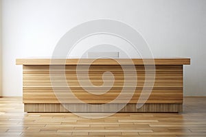 Wooden Counter on White Background photo