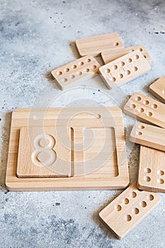 Wooden counting and writing trays - learning resource for educating littles on number writing, fine motor skills, hand eye