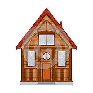 Wooden Country House. Vector