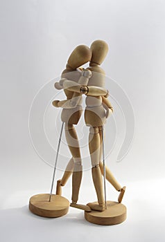 Wooden couple 2. Tenderness