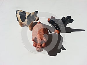 Wooden Cow, pig and chicken
