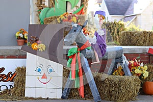 Close of halloween decoration display photo