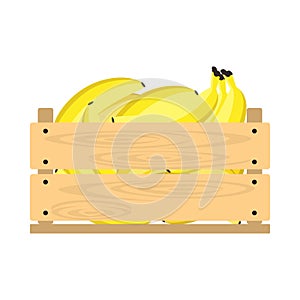 Wooden crate with bananas