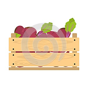 Wooden crate with beet