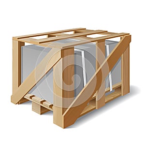 Wooden crate with cargo on a pallet