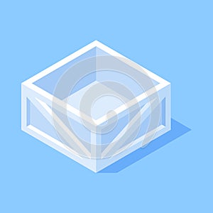 Wooden crate open box cargo transportation package for goods import export delivery isometric vector