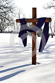 Wooden Cross Silhouette