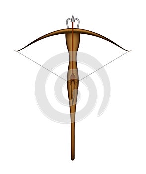 Wooden crossbow and arrow photo