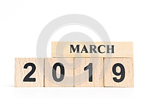 Wooden cube calendar MARCH 2019