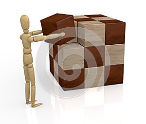 Wooden cube puzzle