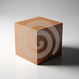 The simplicity of the cube highlights its geometric shape and texture