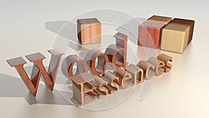 Wooden cubes - Essences - Logo