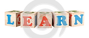 Wooden cubes. Learn word