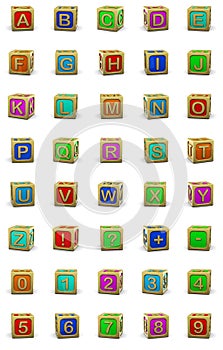 Wooden cubes letters