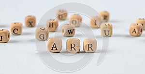 wooden cubes with the word PPI stand on a financial background, business concept