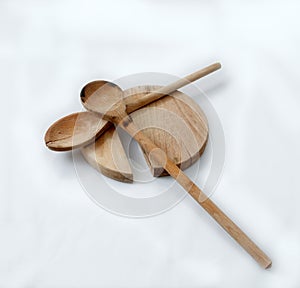 Wooden cutboard and kitchen tools