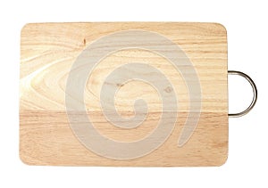 Wooden cutting board isolated on white background,