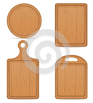 Wooden cutting board vector illustration