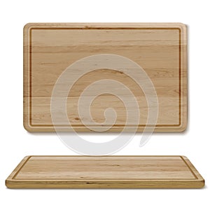 wooden cutting board on a white background. vector